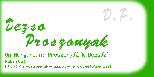 dezso proszonyak business card